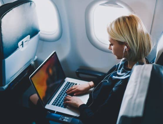 Person on plane