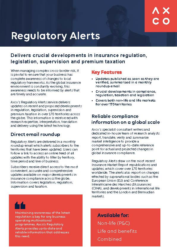 Axco Regulatory Alerts